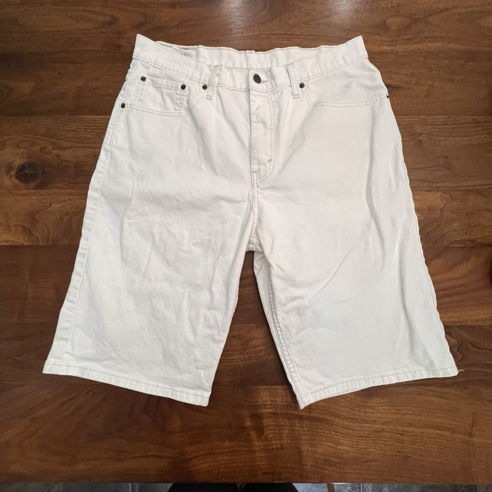 Levi's Jean Shorts Y2K Mens 33 White Denim 569‎ Loose Jorts Relaxed Straight Fit